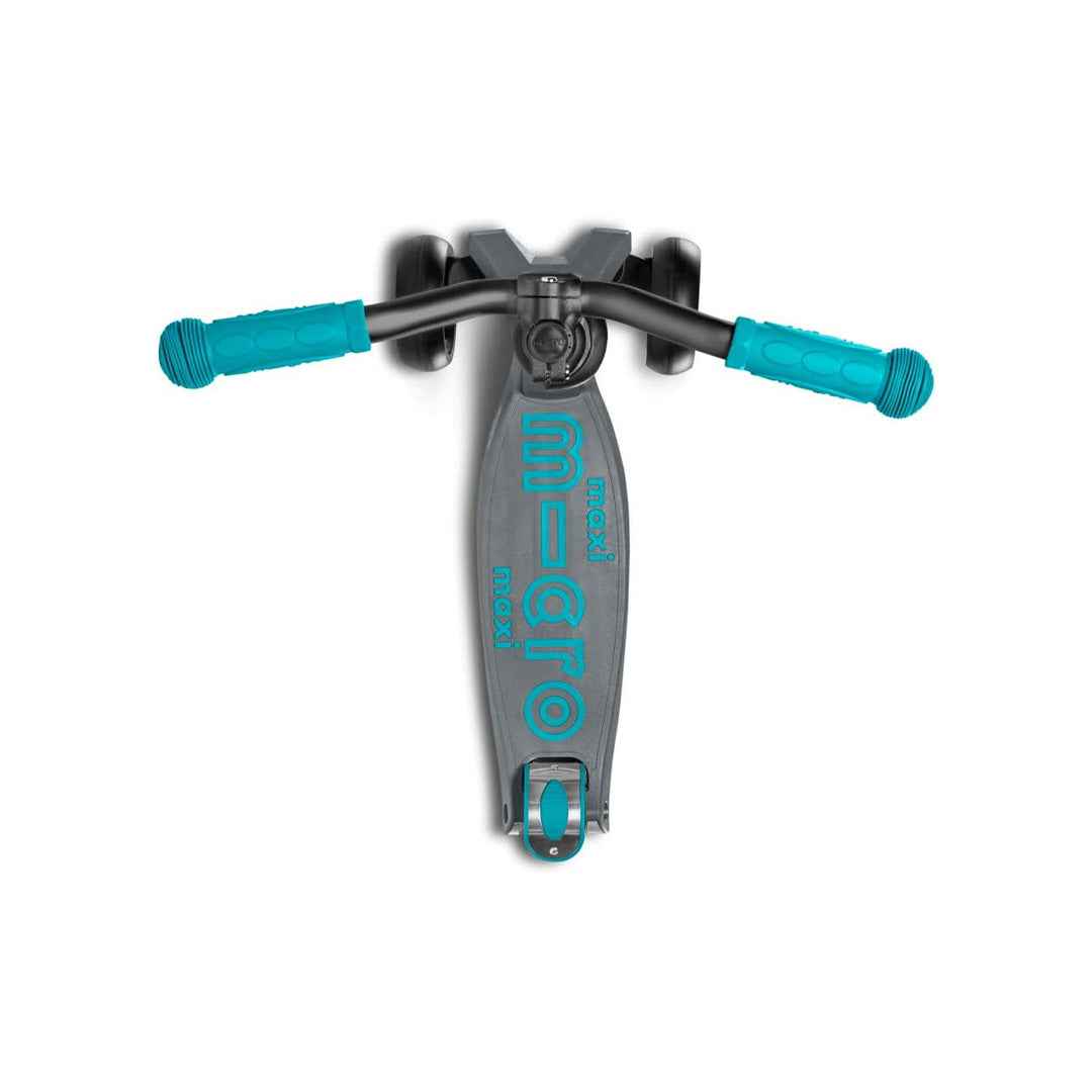 Micro Maxi Deluxe Pro - 3-Wheel Kids Kick Scooter (Grey/Aqua) - Toyspry