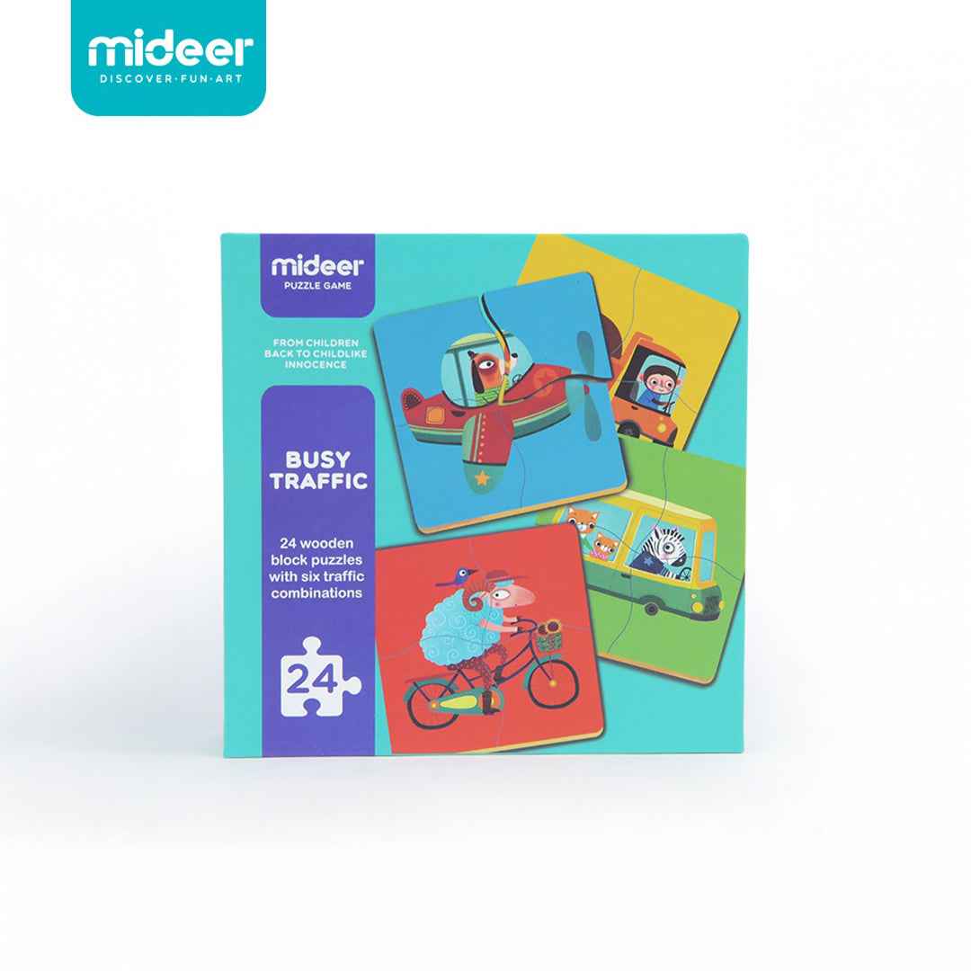 Mideer 6 Busy Traffic Wooden Puzzles - 4 PCS