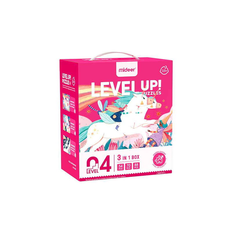 Mideer Level Up Puzzles Unicorn 3-in-1 Level 4 | Educational Puzzle