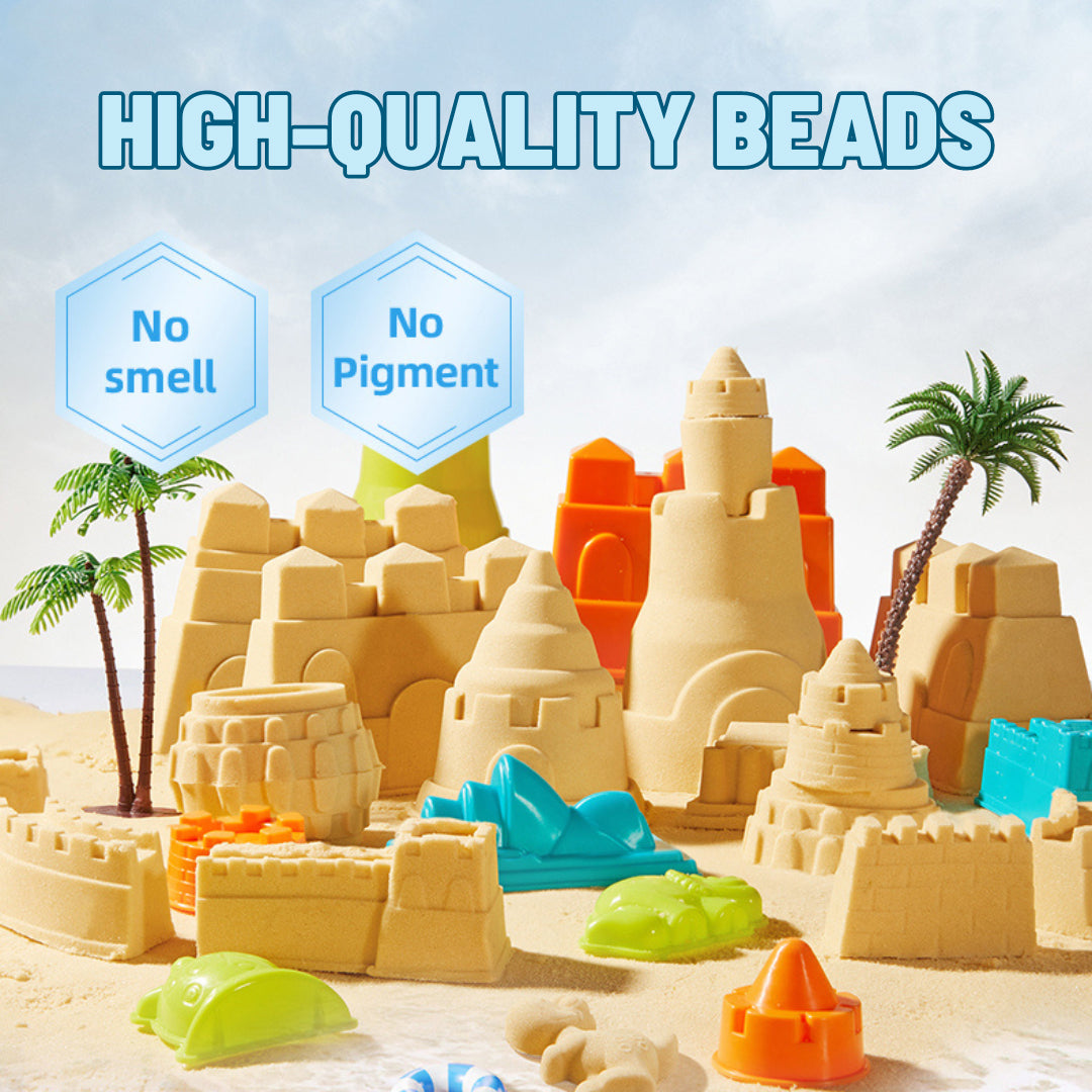 Montessori toys kinetic mess-free sensory sand kit with molds for toddler toys.
