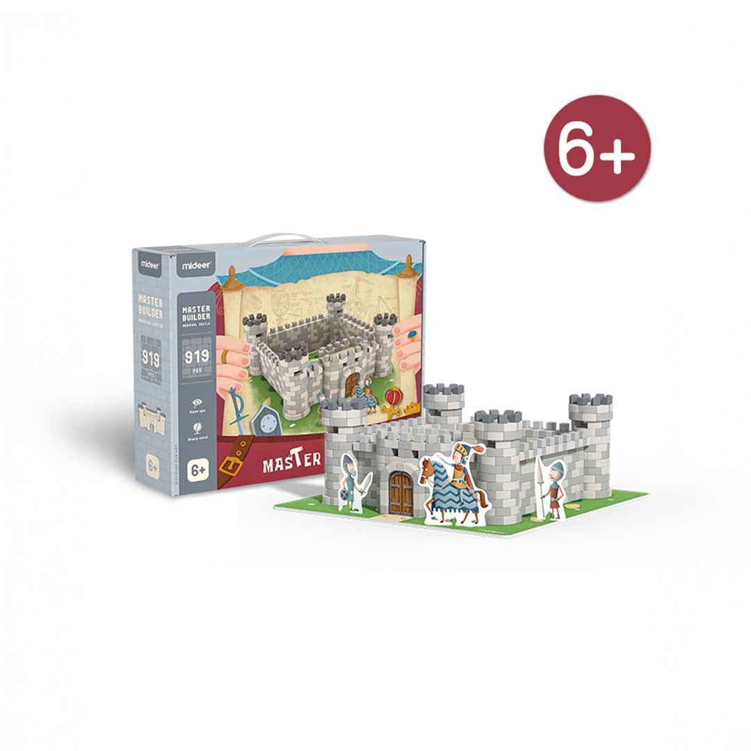 Mideer Master Builder Knight Castle 919-Piece Brick Construction Set