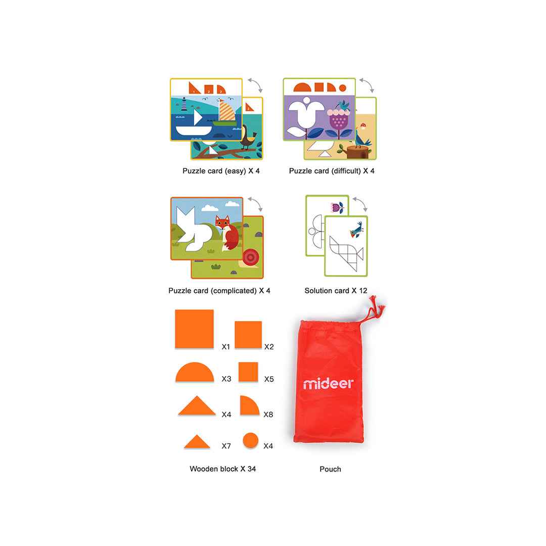 Mideer Wooden Shapes Puzzle Game