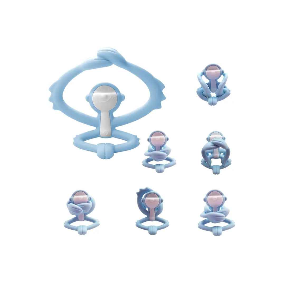 Mombella Hugging Monkey Silicone Teether Toy - Light Blue - Toyspry