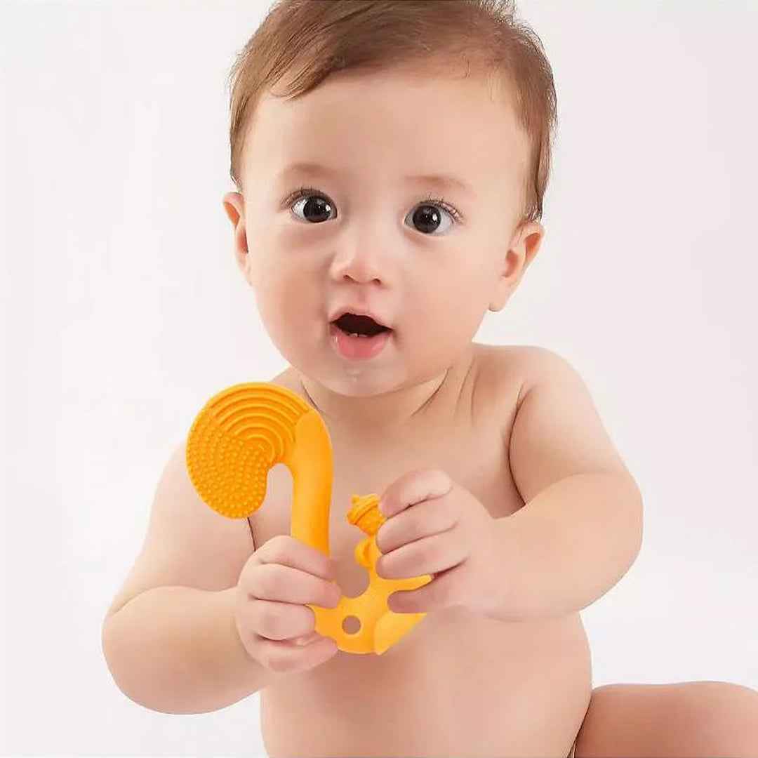 Mombella Squirrel Baby Teether Toy - Orange