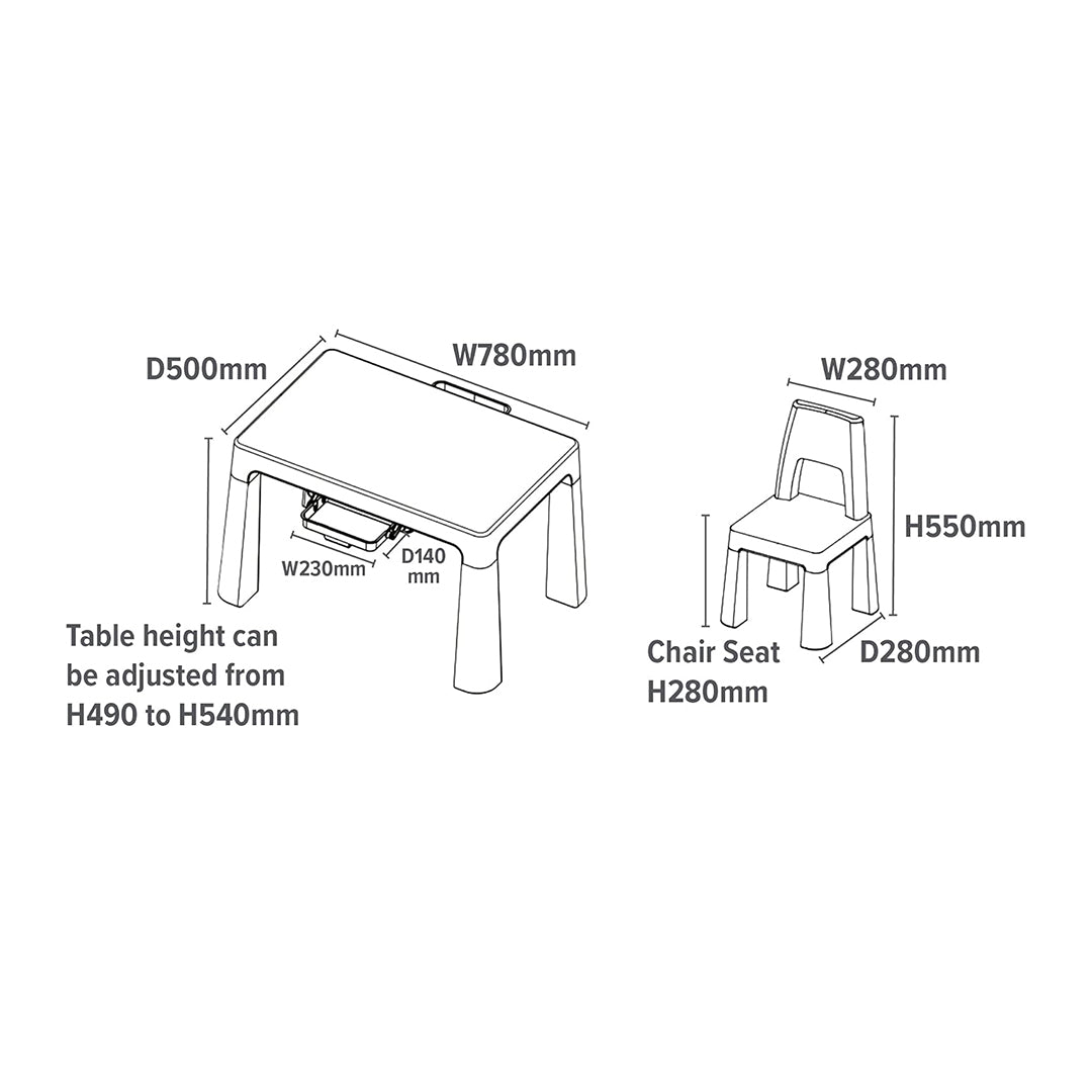 Multifunctional Kids Early Learning Study Table & Chair Set - Toyspry