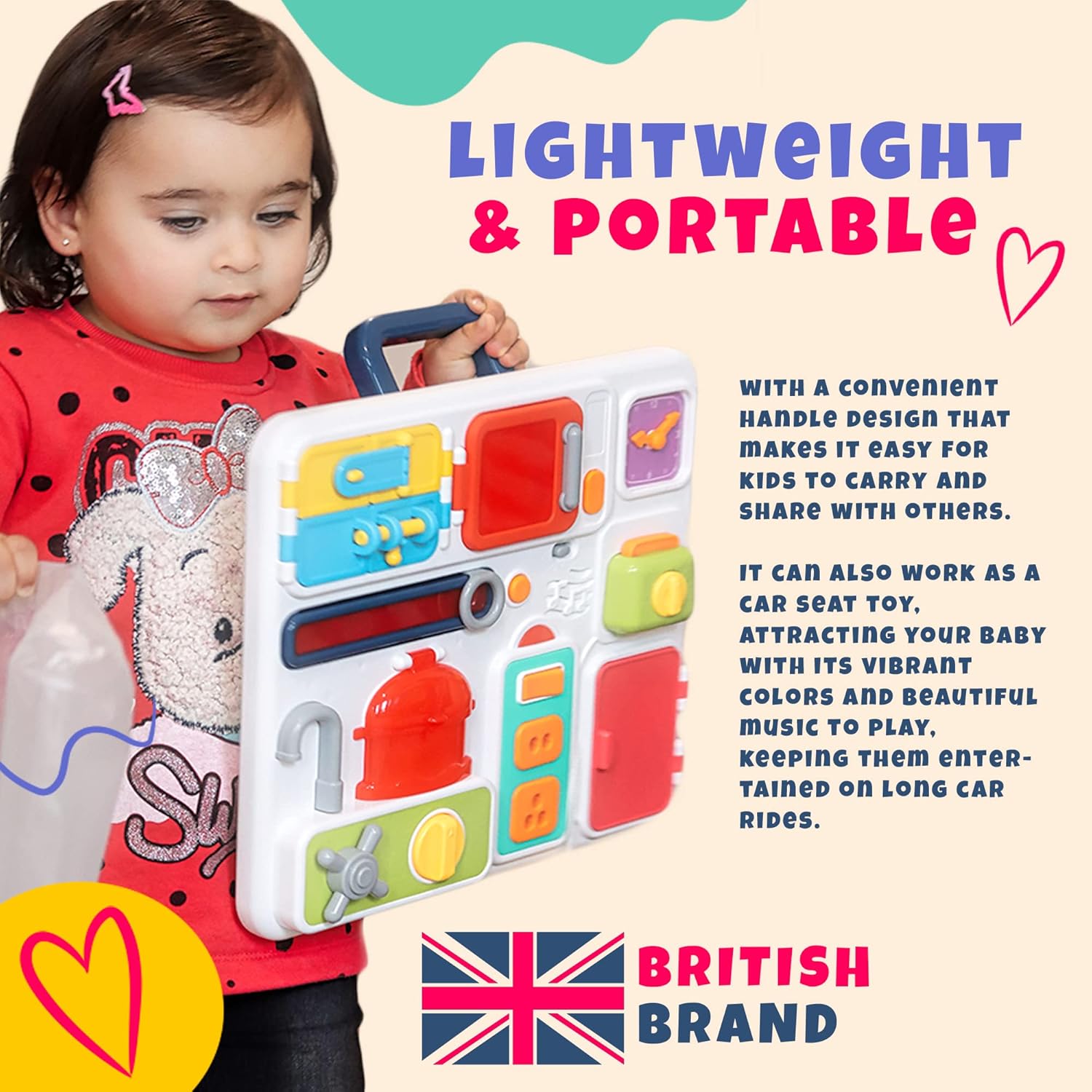 10-in-1 Kids Kitchen Toy Set - Musical Busy Board - Toyspry