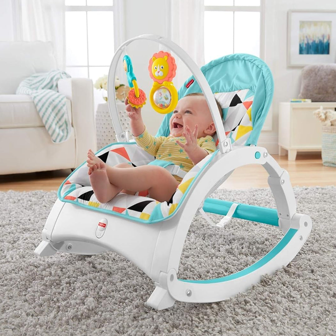 Fitch Baby Electric Rocker & Toddler Bouncer - Infant Seat (Abstract Blue)