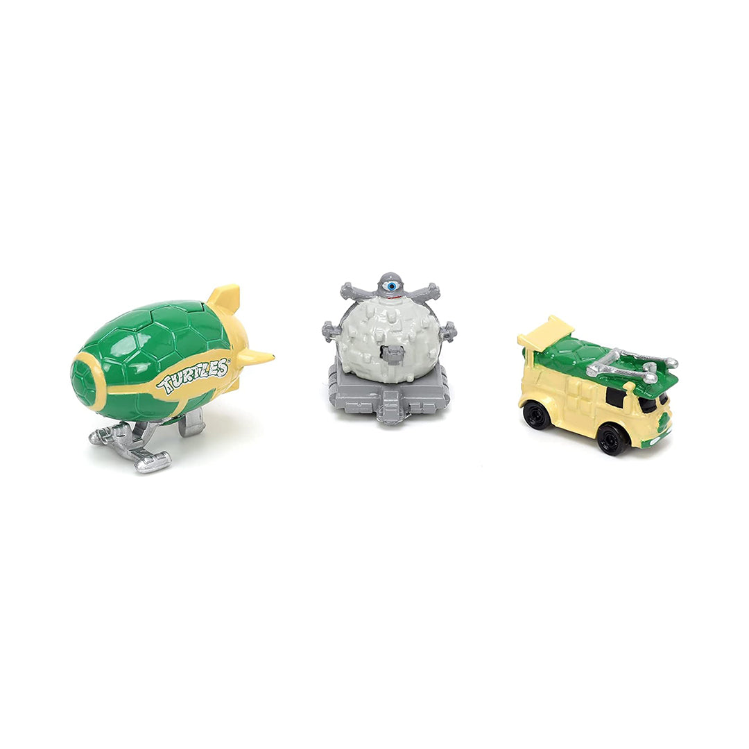 Jada Ninja Turtles Nano Collectible 3-Pack - Diecast Model Car Set