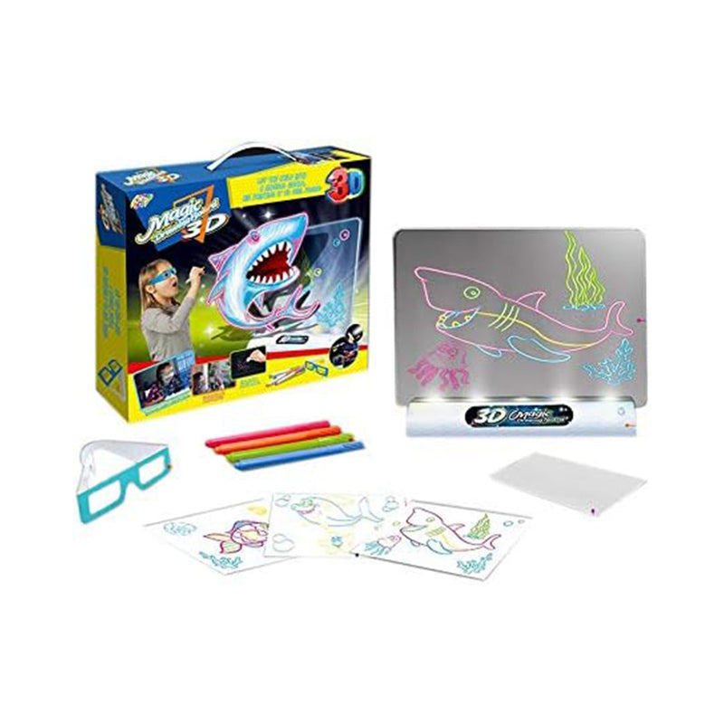 Magic Light Up Ocean Theme Painting Board with 3D Glasses