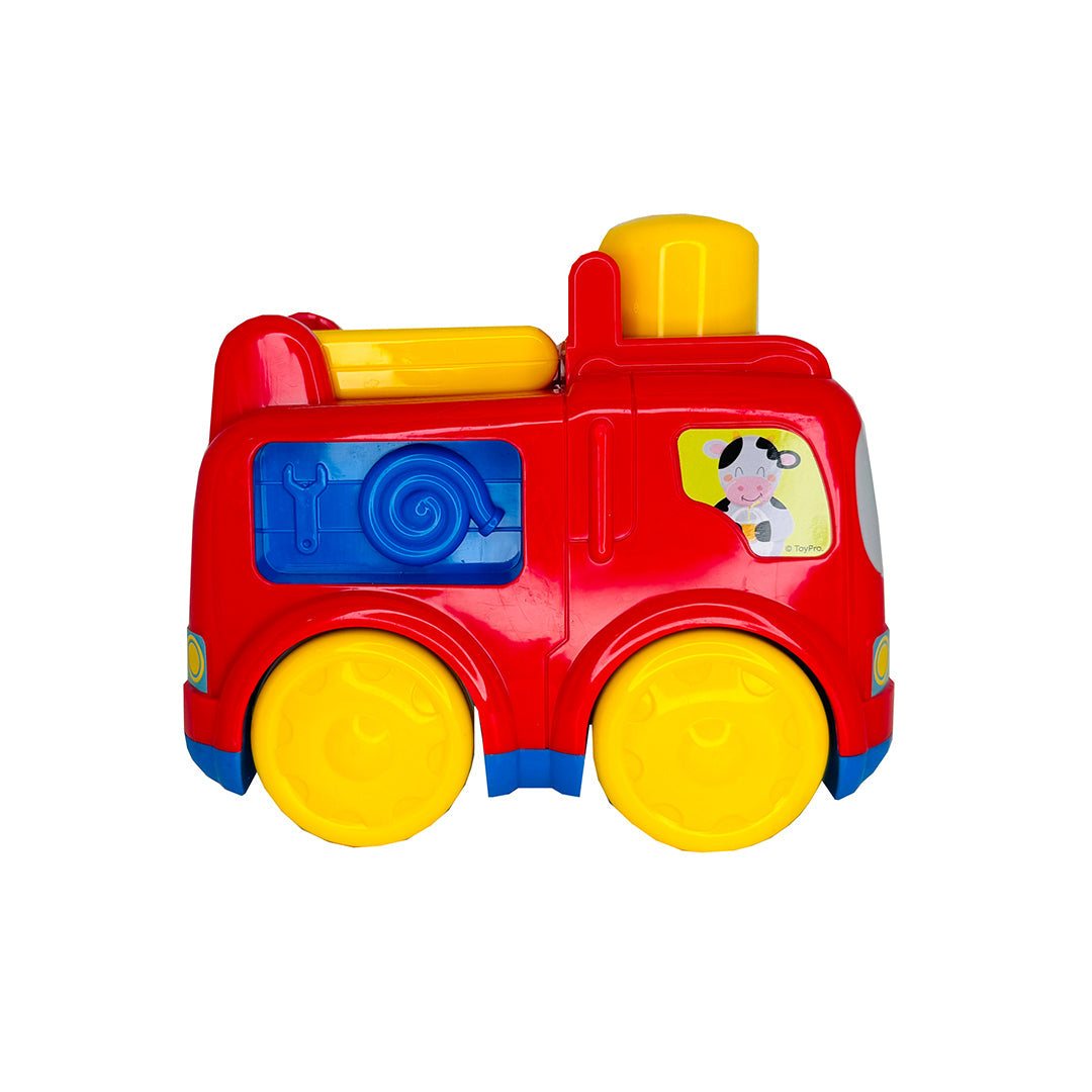 Hapee Capee Press N' Go Rescue Fire Engine - Push Toy - Toyspry