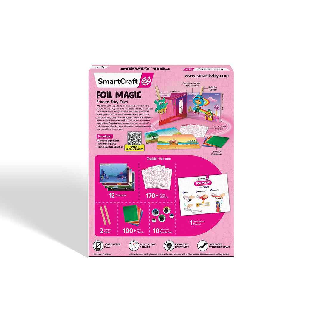 Smartivity Foil Magic Princess Fairy Tales - Mess-Free Craft Kit (4Y+) - Toyspry