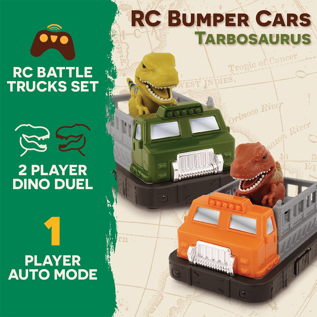 RC Bumper Cars: Dino Duel - 2-Player Remote Control Battle Trucks