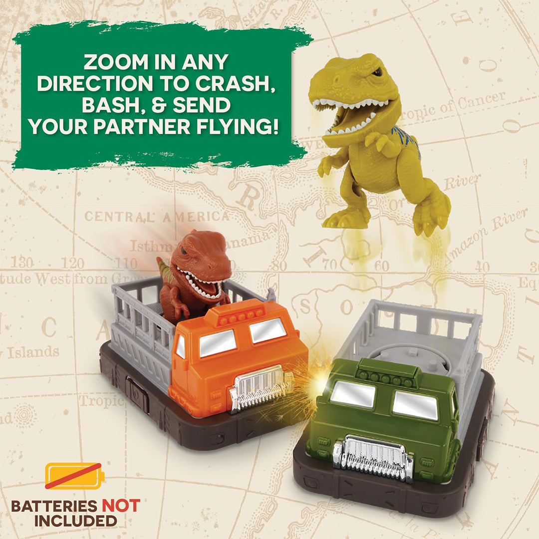 RC Bumper Cars: Dino Duel - 2-Player Remote Control Battle Trucks - Toyspry
