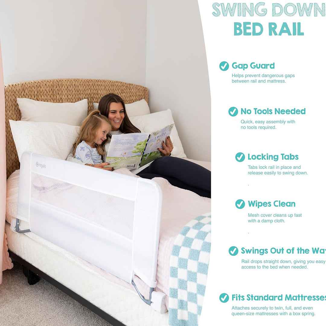 Regalo Toddler Bed Safety Rail - Kids Bed Guard with Anchor