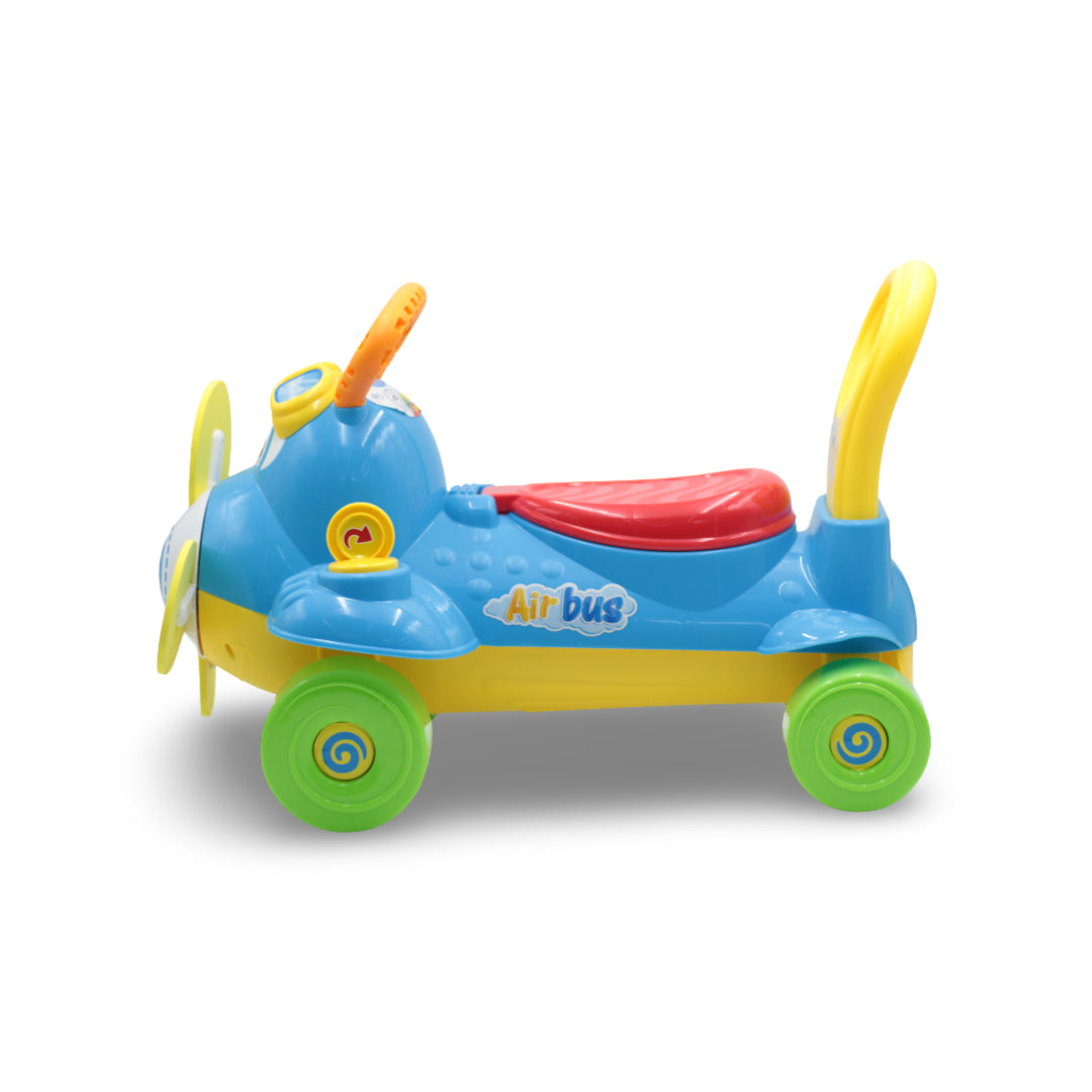 Ride-On Airplane Toy with Lights & Sounds: Kids Push Car & Scooter - Toyspry