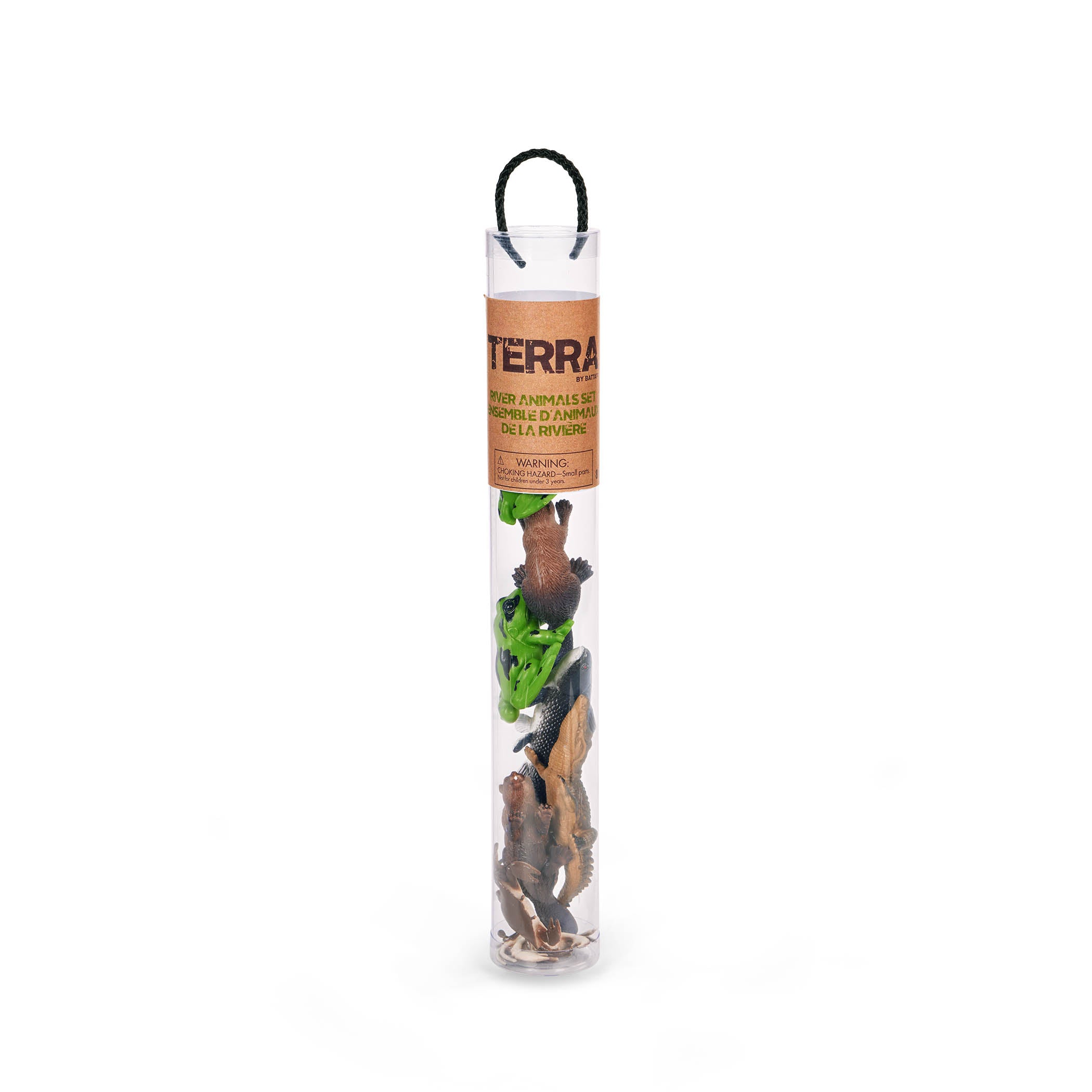 Terra River Animals - 8-Piece Toy Figure Set in Tube - Toyspry