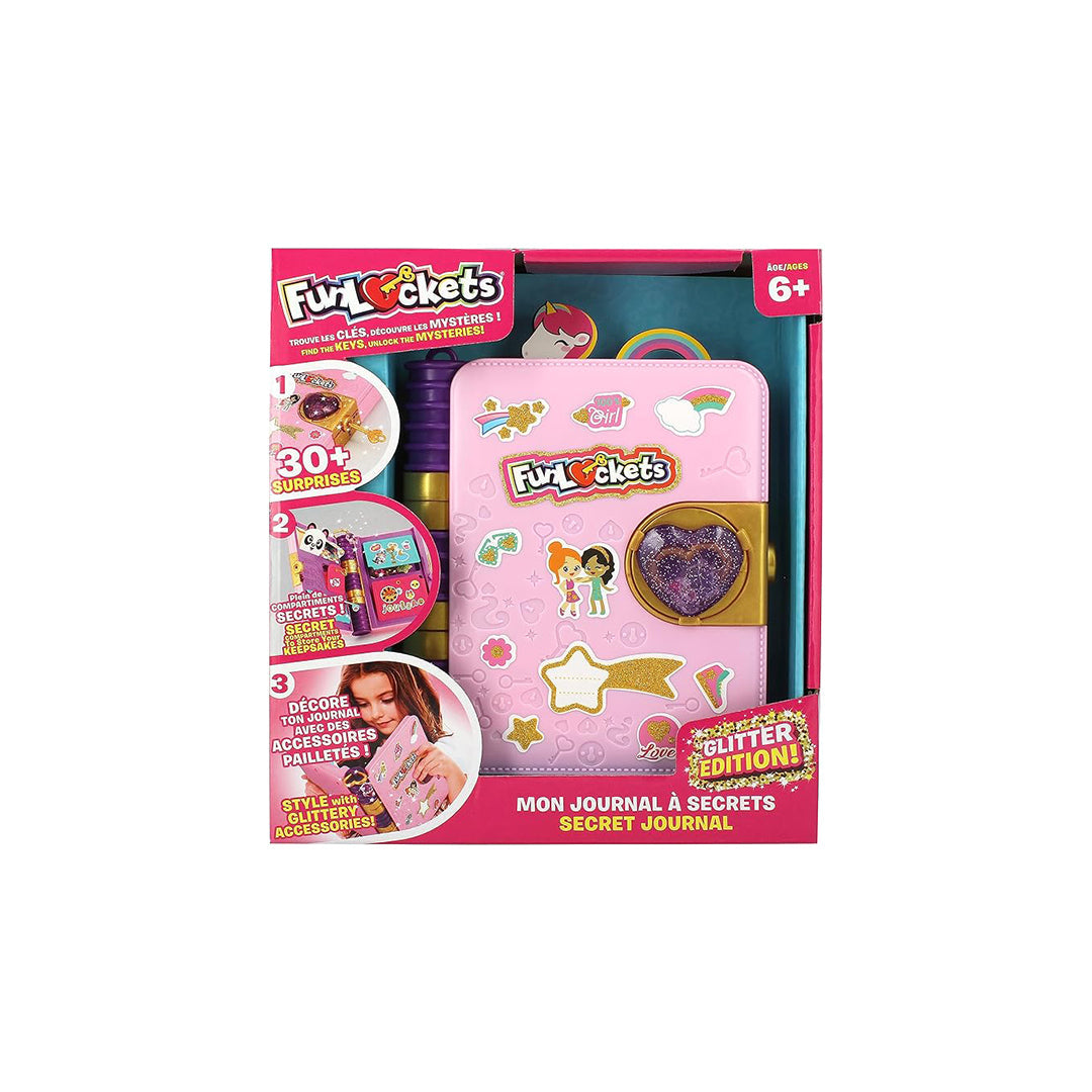 Funlockets Secret Journal with Lock & Key - Collectible Surprise Toy