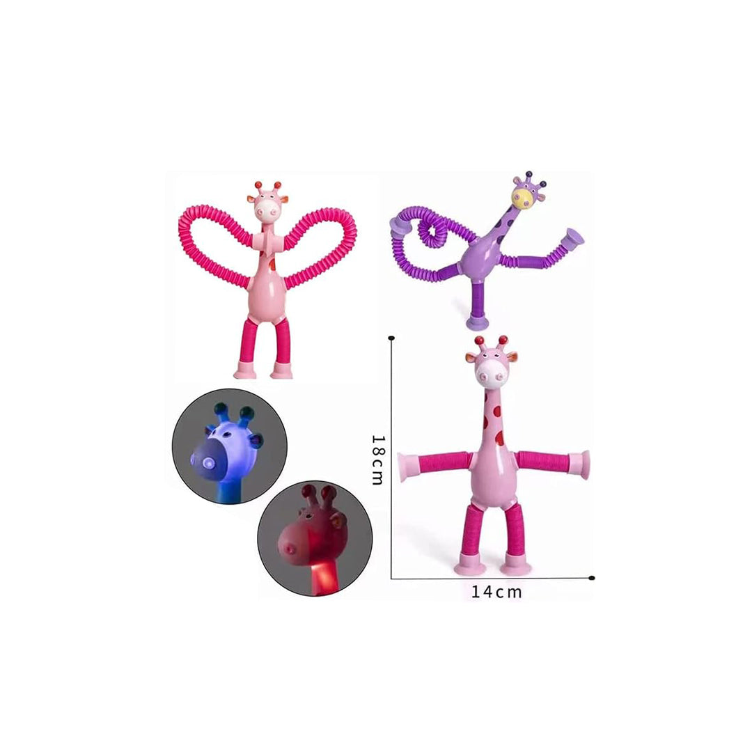 2-in-1 Giraffe Light Up Suction Pop Tubes Sensory Toy
