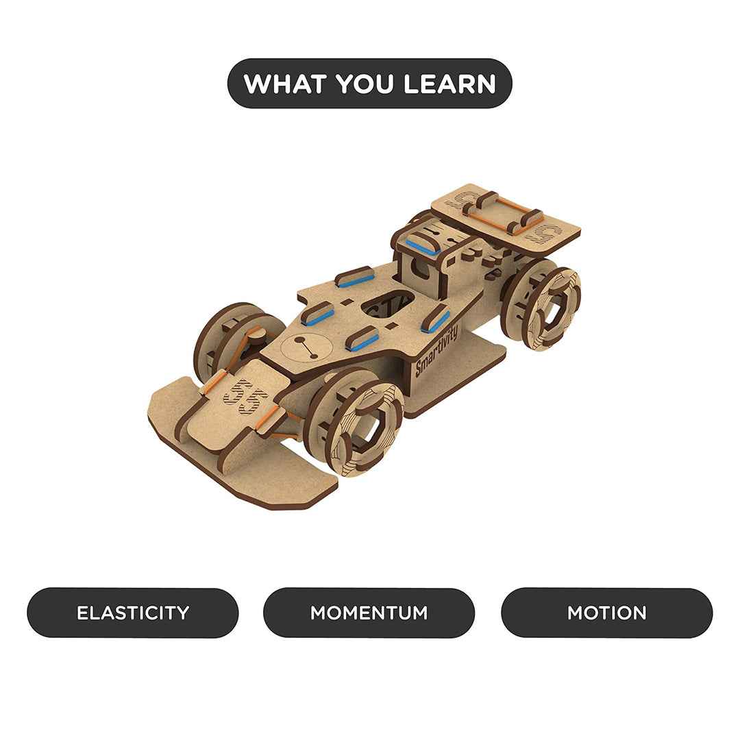 Smartivity DIY Racing Car - Mechanical STEM Building Kit (6Y+) - Toyspry