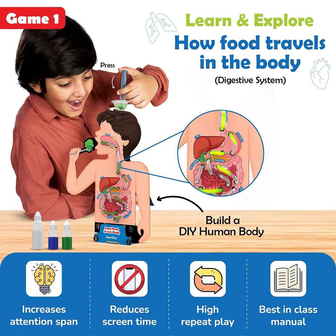 Smartivity Food Body & Nutrition - 5-in-1 Anatomy STEM Kit (6-12Y) - Toyspry