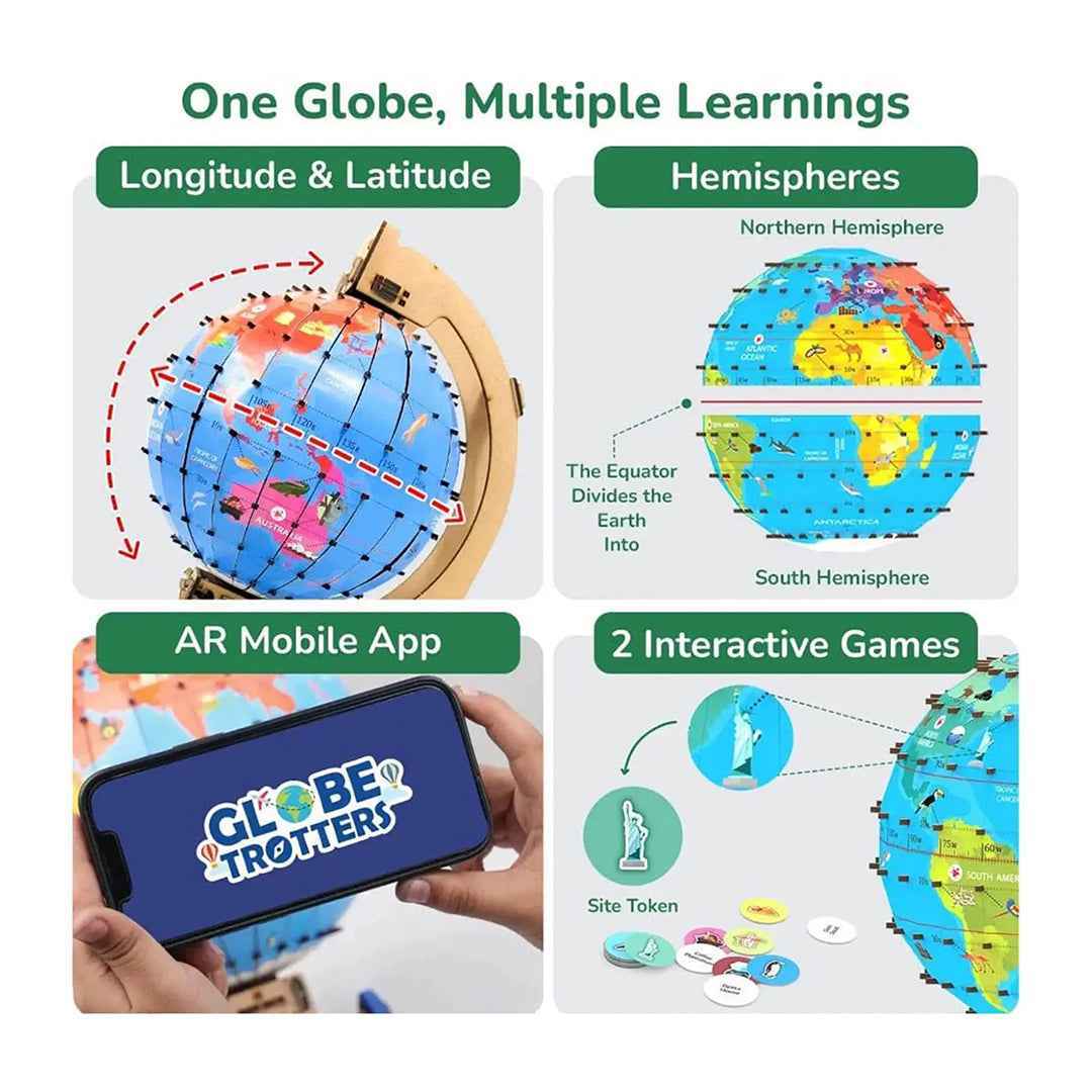 Smartivity DIY 3D Globe STEM Kit - Rotating World Map (8Y+)