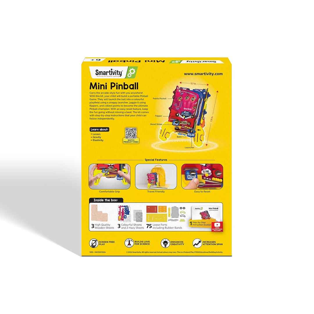 Smartivity Mini Pinball Kit - DIY Mechanical STEM Game (6Y+) - Toyspry