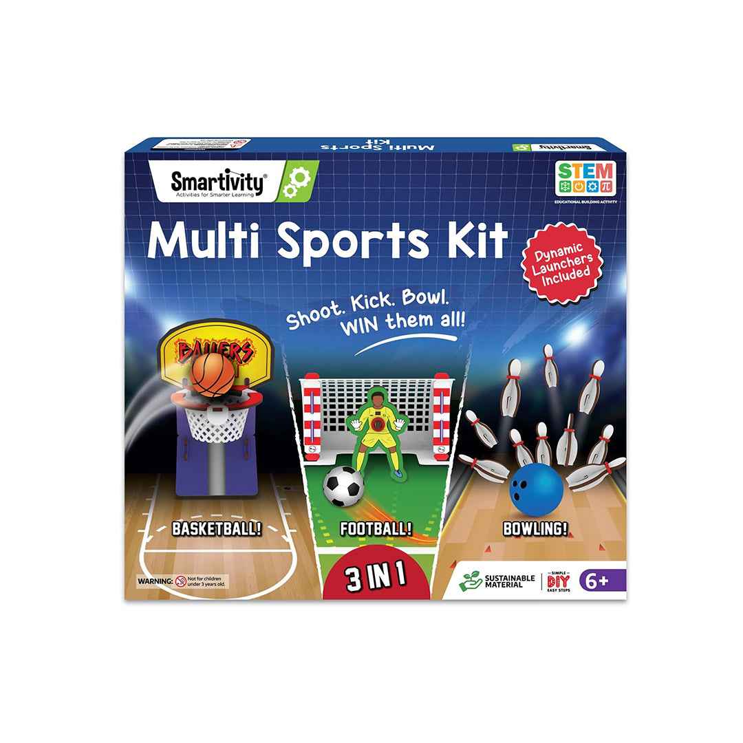 Smartivity 3-in-1 Basketball, Soccer, Bowling - Indoor Sports Game (6-12Y) - Toyspry