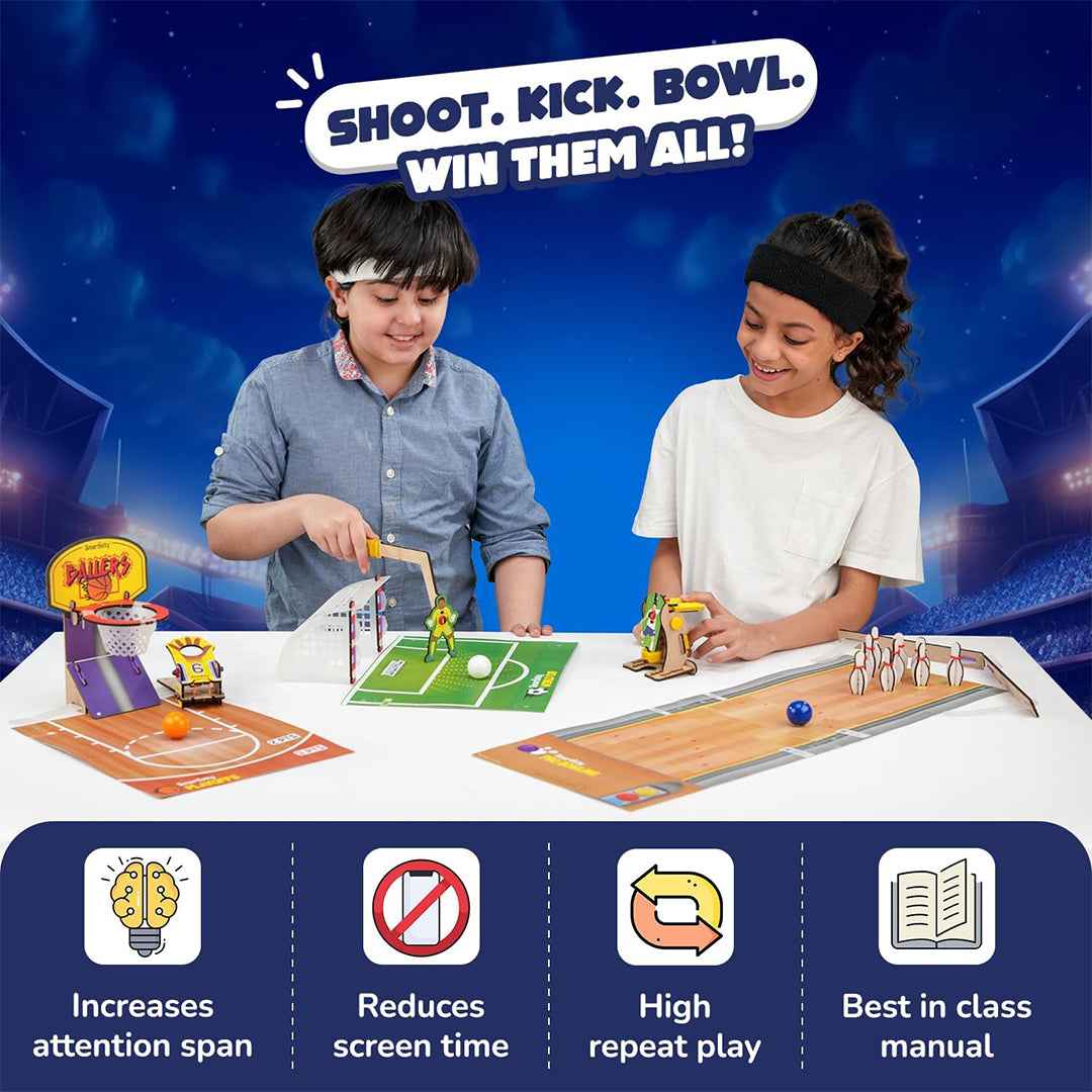 Smartivity 3-in-1 Basketball, Soccer, Bowling - Indoor Sports Game (6-12Y) - Toyspry