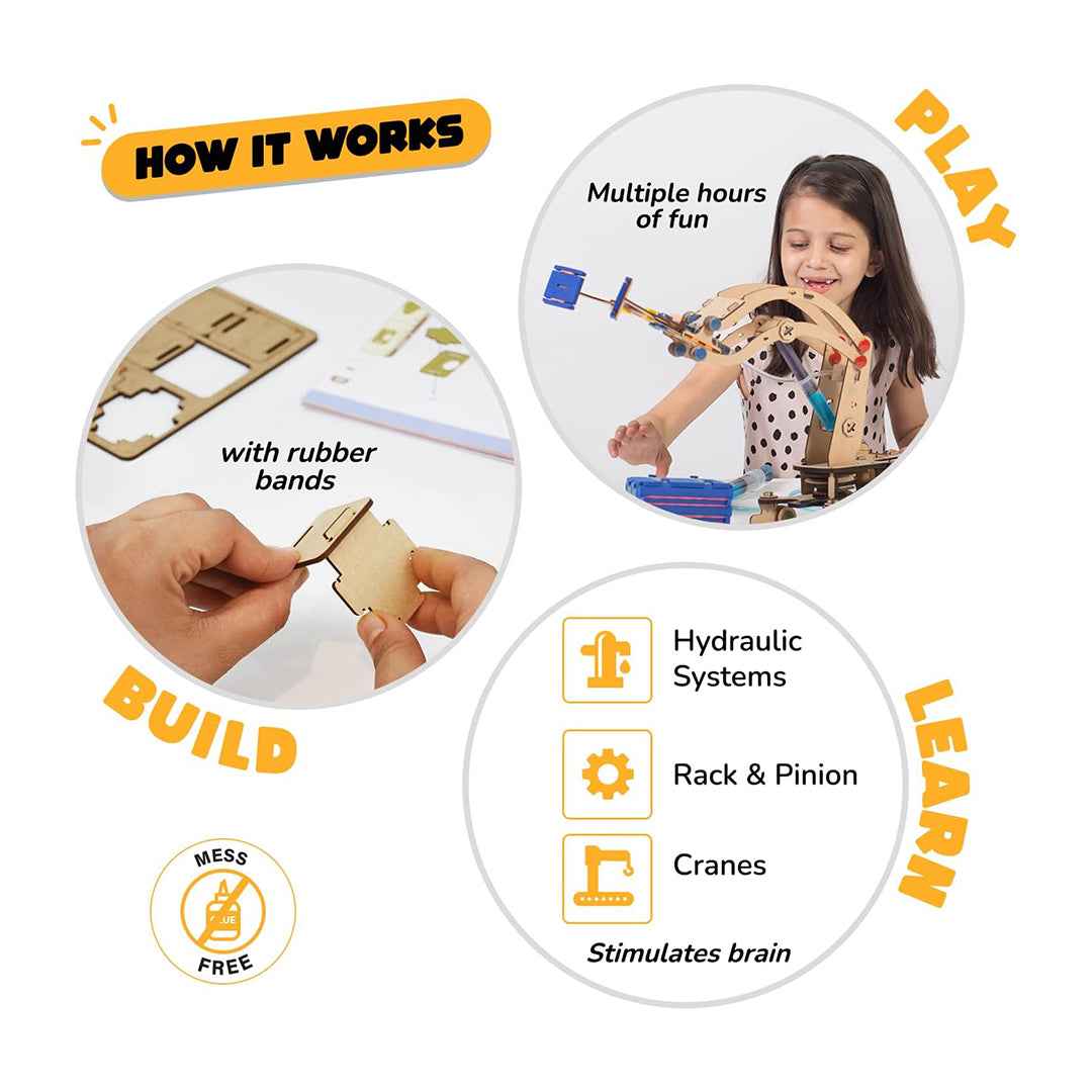 Smartivity Hydraulic Crane - DIY STEM Building Kit (8Y+)