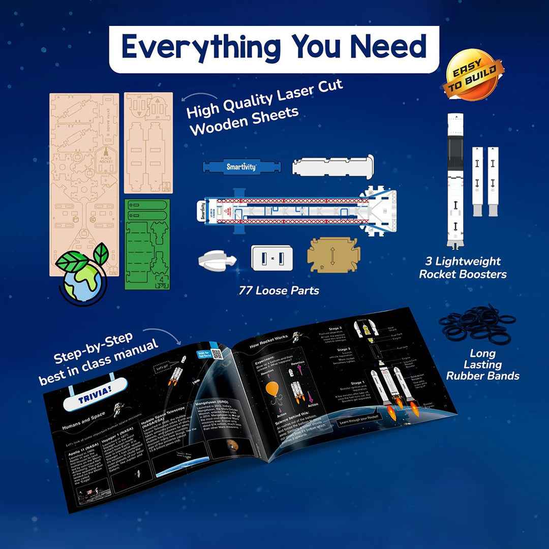 Smartivity Rocket Launcher - DIY STEM Construction Kit (6-14Y) - Toyspry