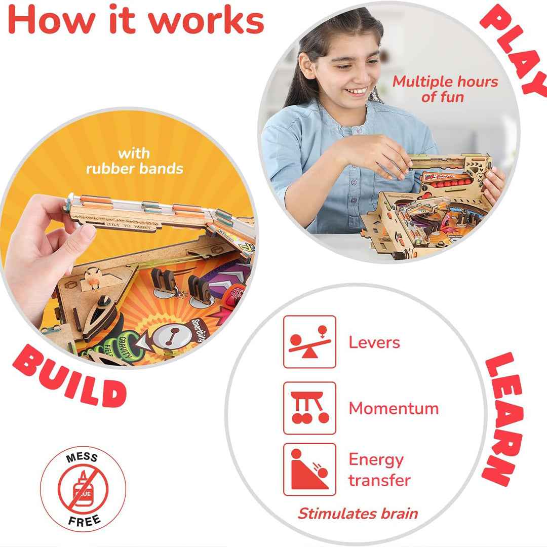 Smartivity Pinball Machine - DIY STEM Arcade Game (6Y+) - Toyspry