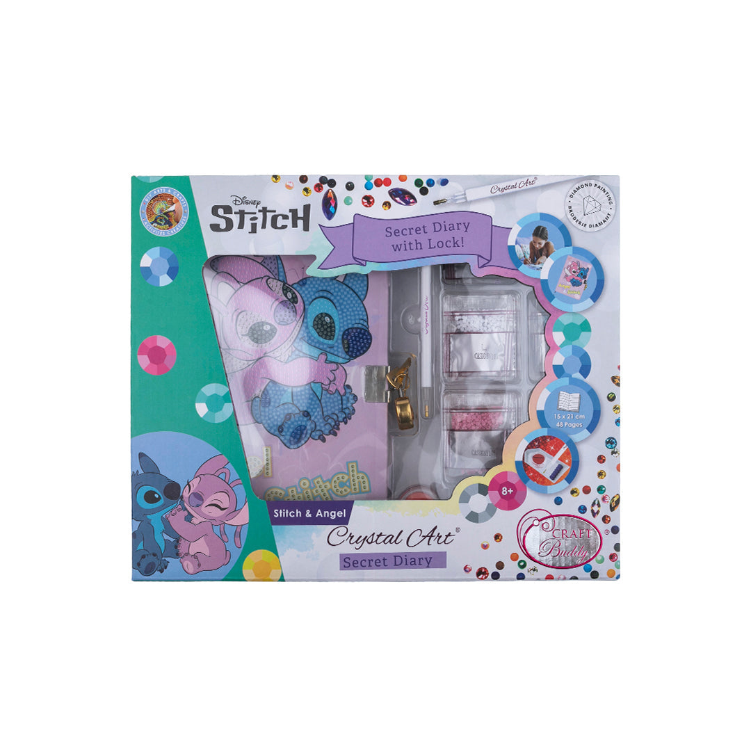 Craft Buddy Disney Stitch & Angel Crystal Art Secret Diary - Toyspry