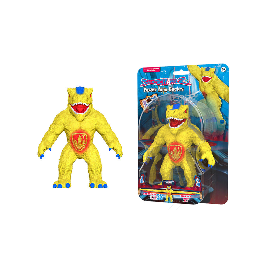 Stretchapalz Power Dino (Yellow) - 14cm Stretchable Dinosaur Toy - Toyspry