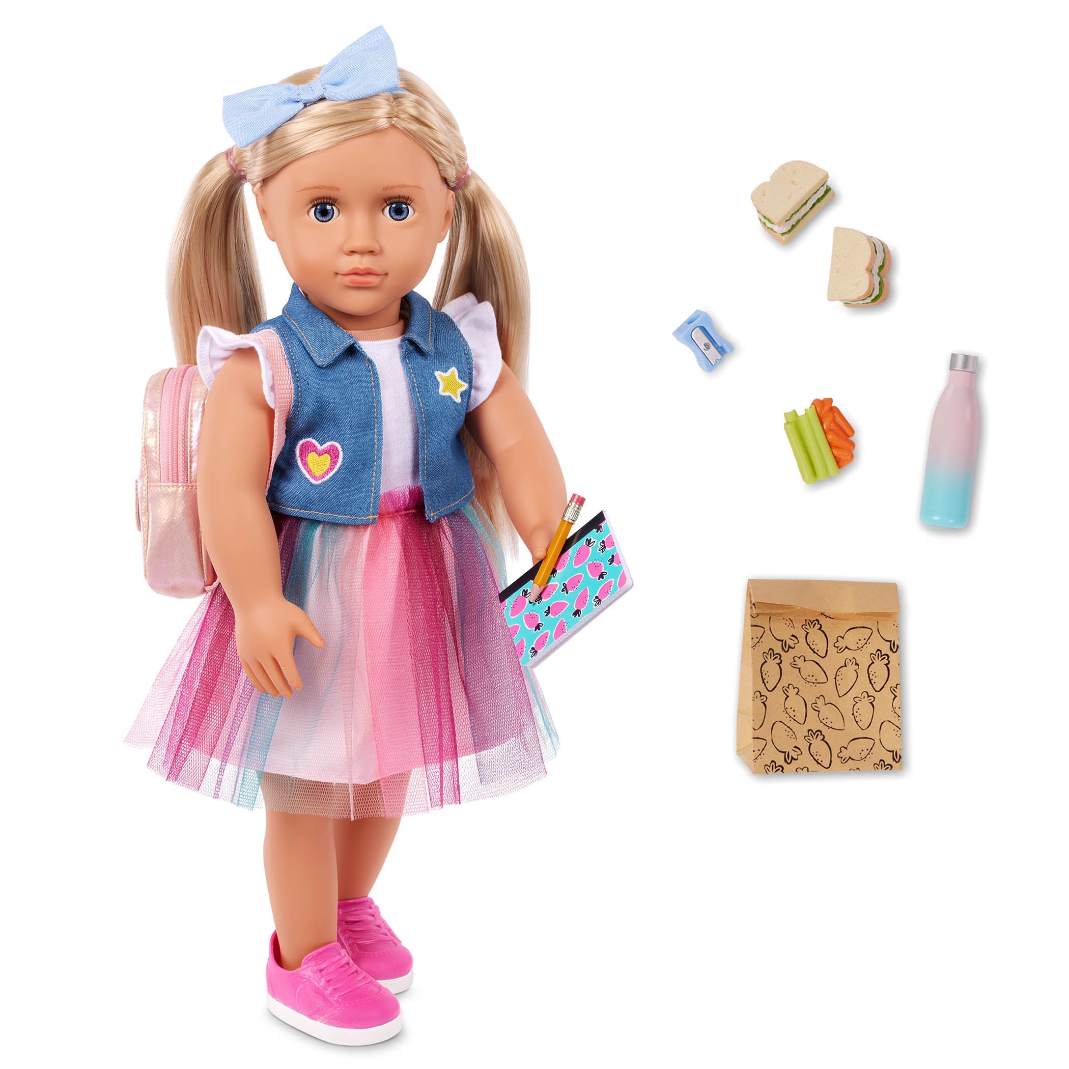 Our Generation Tabby - 18-inch Deluxe Posable Doll with Book
