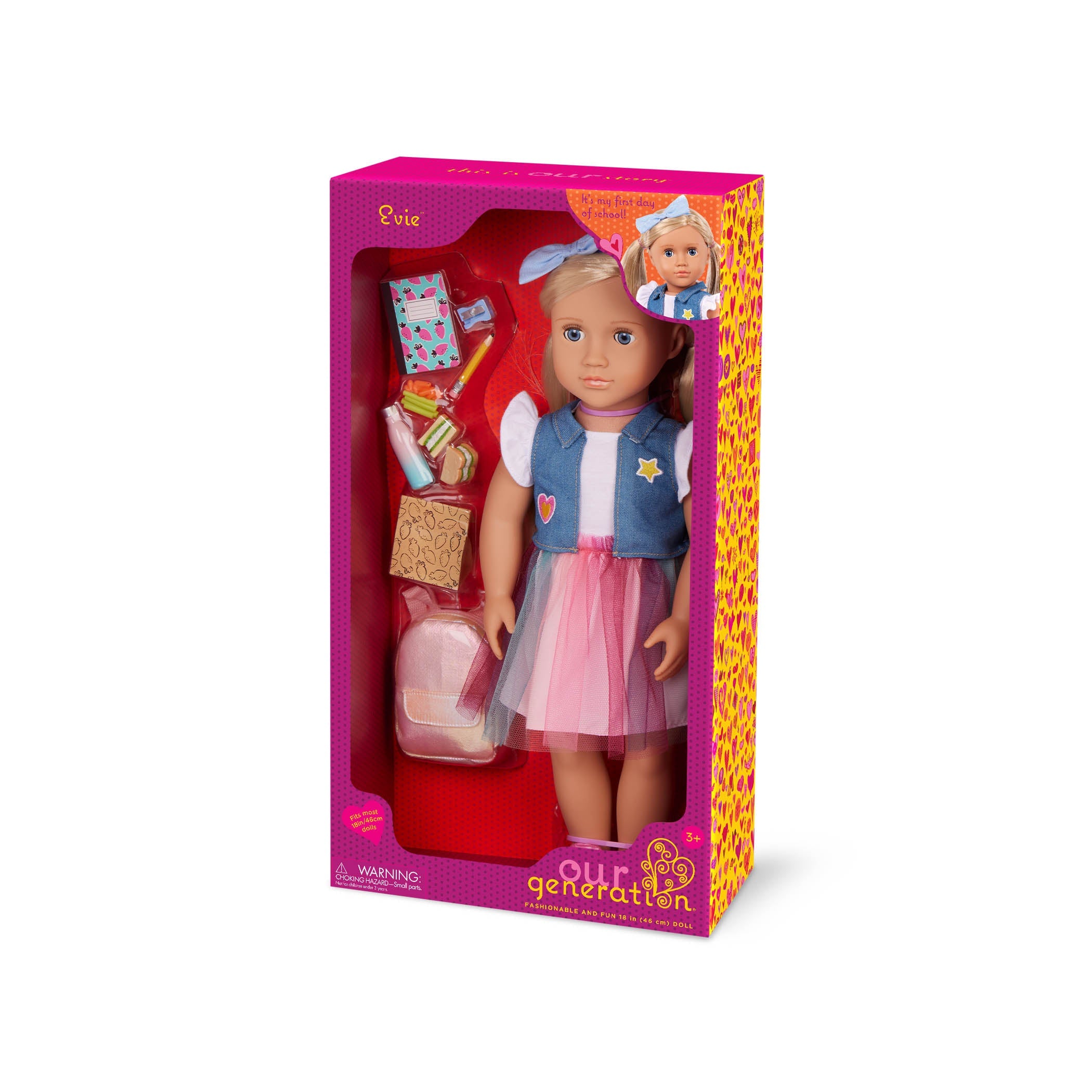 Our Generation Tabby - 18-inch Deluxe Posable Doll with Book - Toyspry