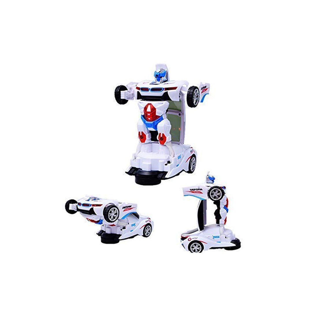 Transforming Robot Car Toy with 3D Lights & Music - Toyspry