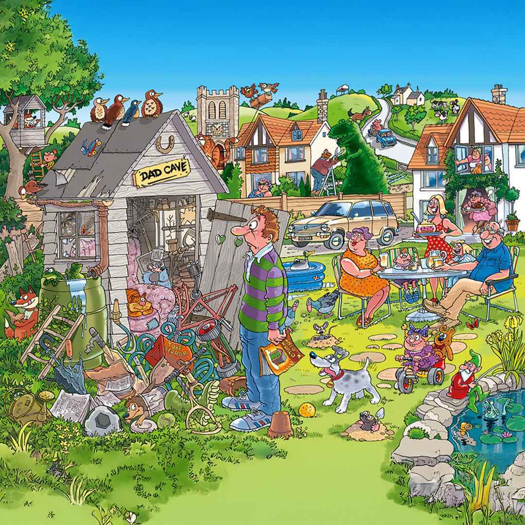 Wasgij Destiny 28: Dad Cave - 1000-Piece Jigsaw Puzzle - Toyspry