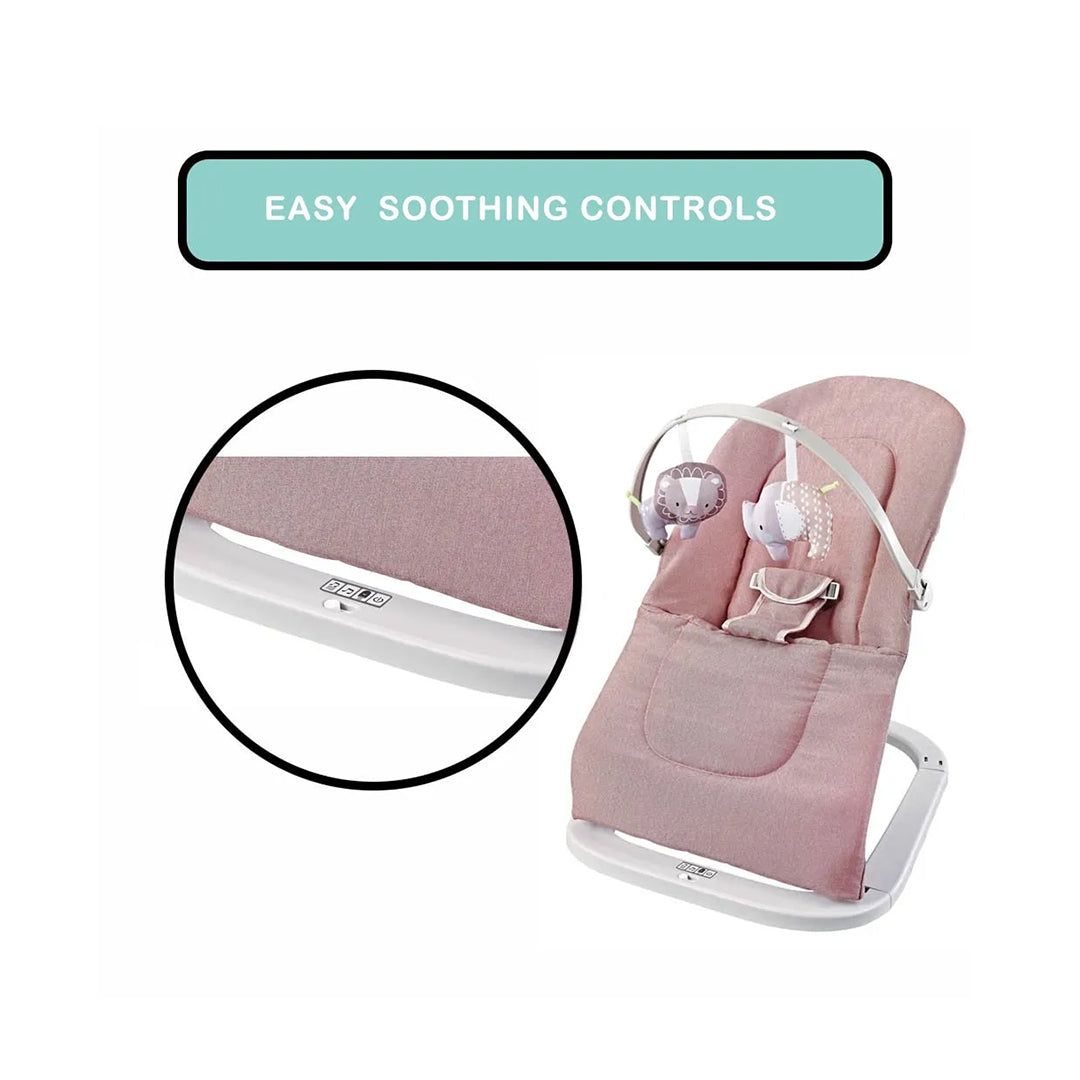 Winston Musical & Vibrating Baby Bouncer - Infant Seat (Soothing Pink)