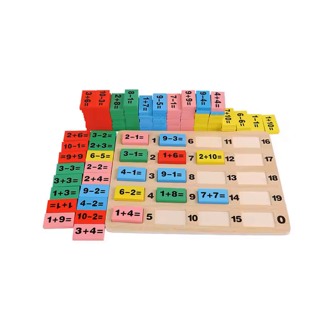 Wooden Domino Math Game for Kids