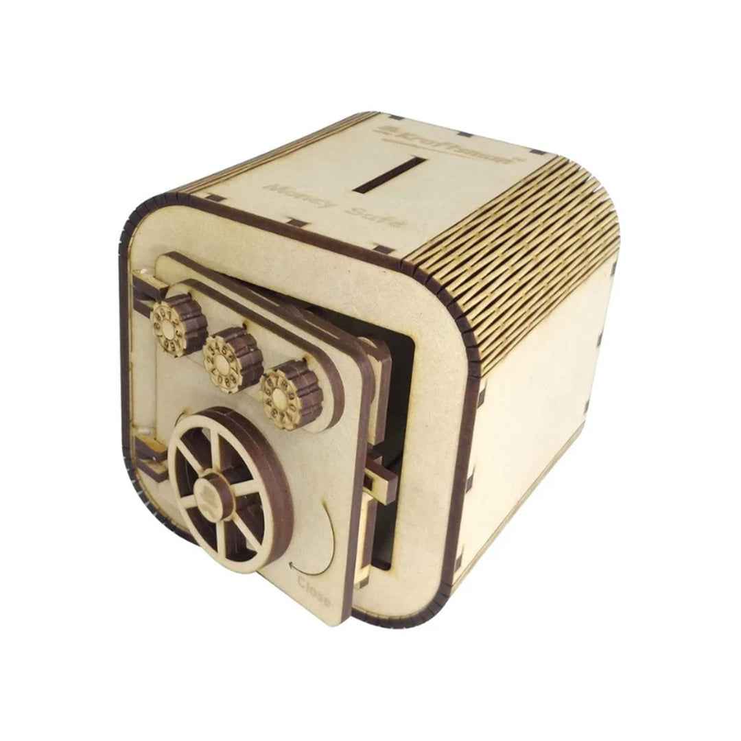 Kraftsman Secure Coin Chest - Wooden Money Bank with Password Lock