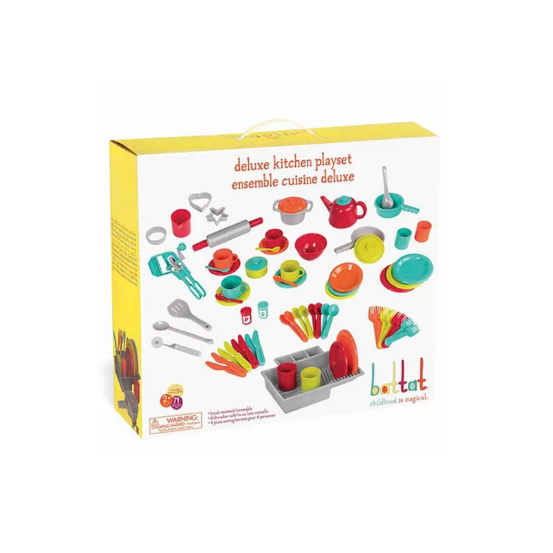 Battat Deluxe Kitchen Playset - 71-Piece Play Food Set