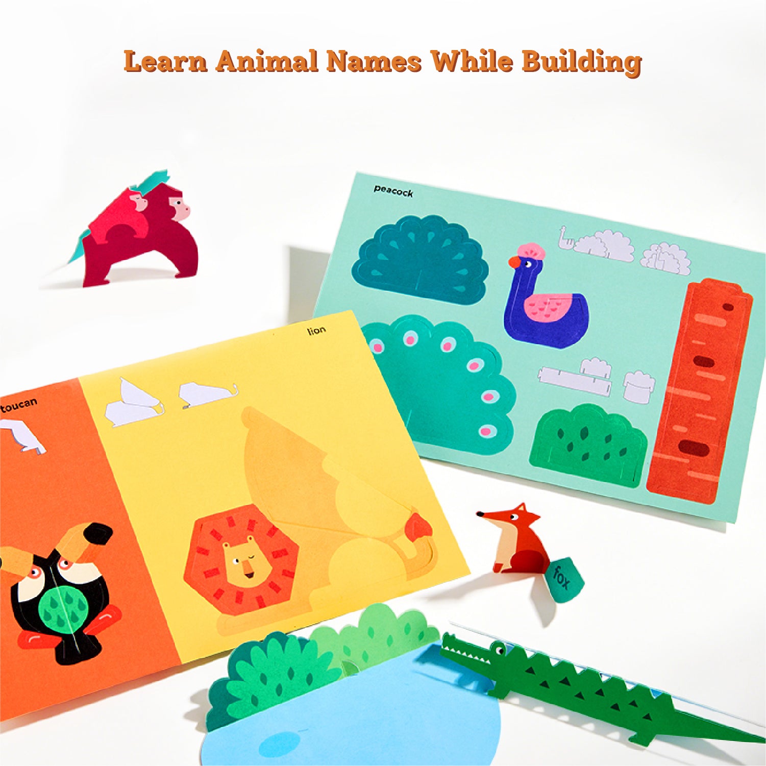 Mideer 3D Paper Craft Animals - 36 Pieces, No Glue