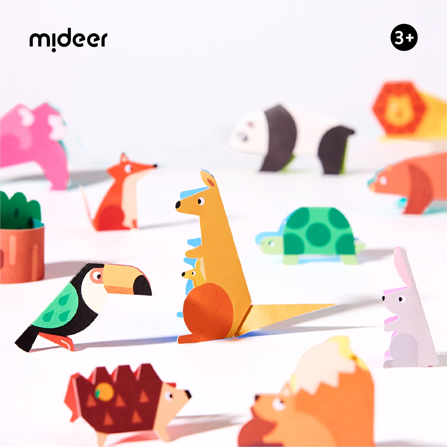 Mideer 3D Paper Craft Animals - 36 Pieces, No Glue