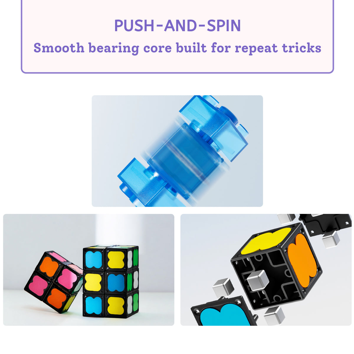 mideer magnetic fidget glow spinner push and spin