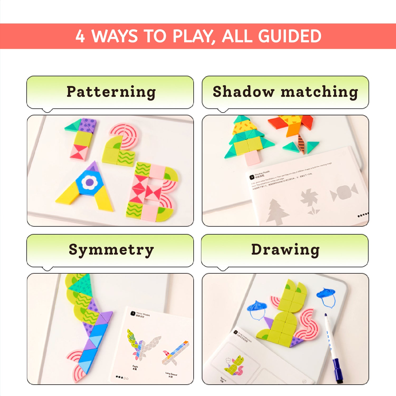Mideer Magnetic Shapes & Whiteboard Set - 116 Pieces