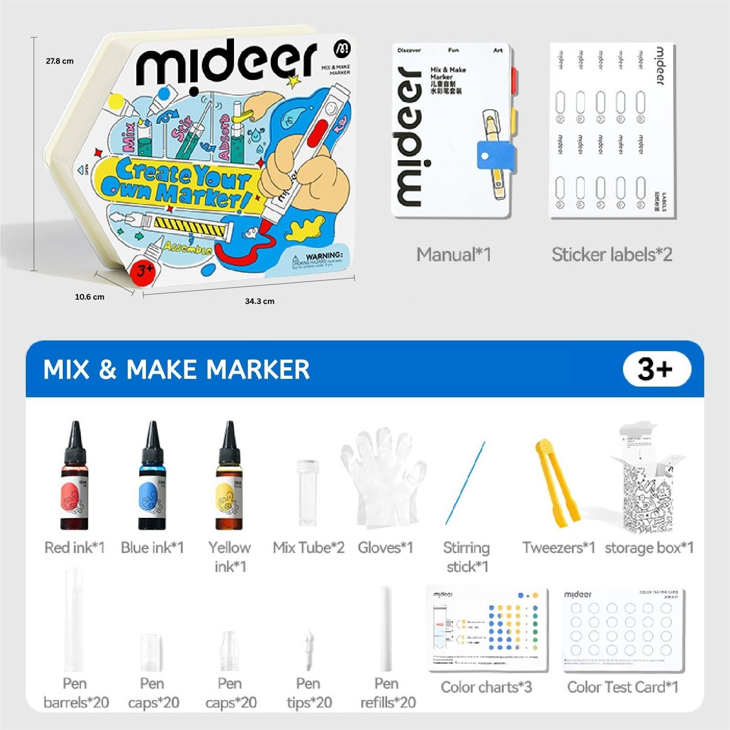 Mideer Mix & Make DIY Marker Kit - 100+ Pieces