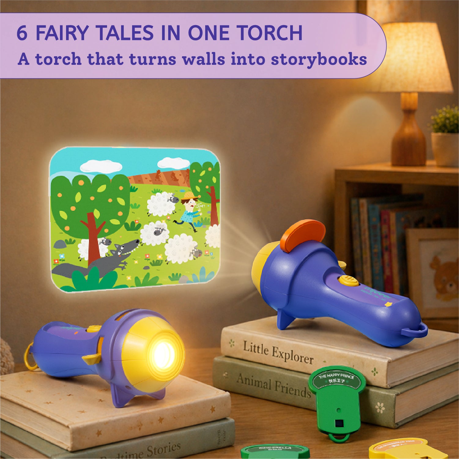 Mideer Story Projector Flashlight - 6 Discs, 48 Scenes