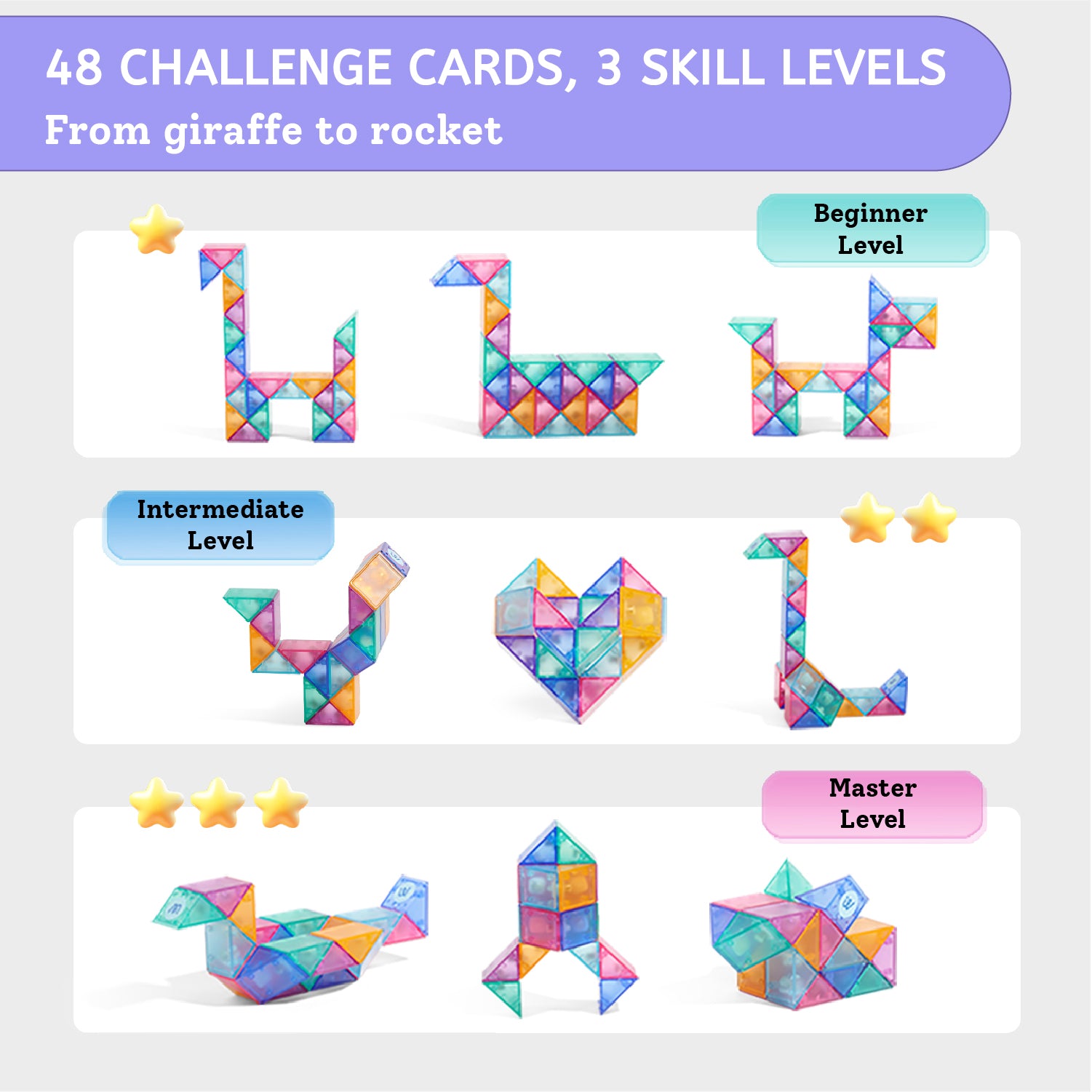 Mideer Twist Ruler Puzzle Set - 24 Segments, 48 Challenges