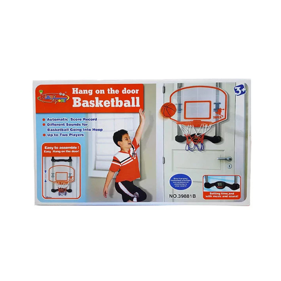 King Sports Over-the-Door Basketball Hoop Set | Electronic Scoring Kids Indoor Mini Hoop for Hand-Eye Coordination