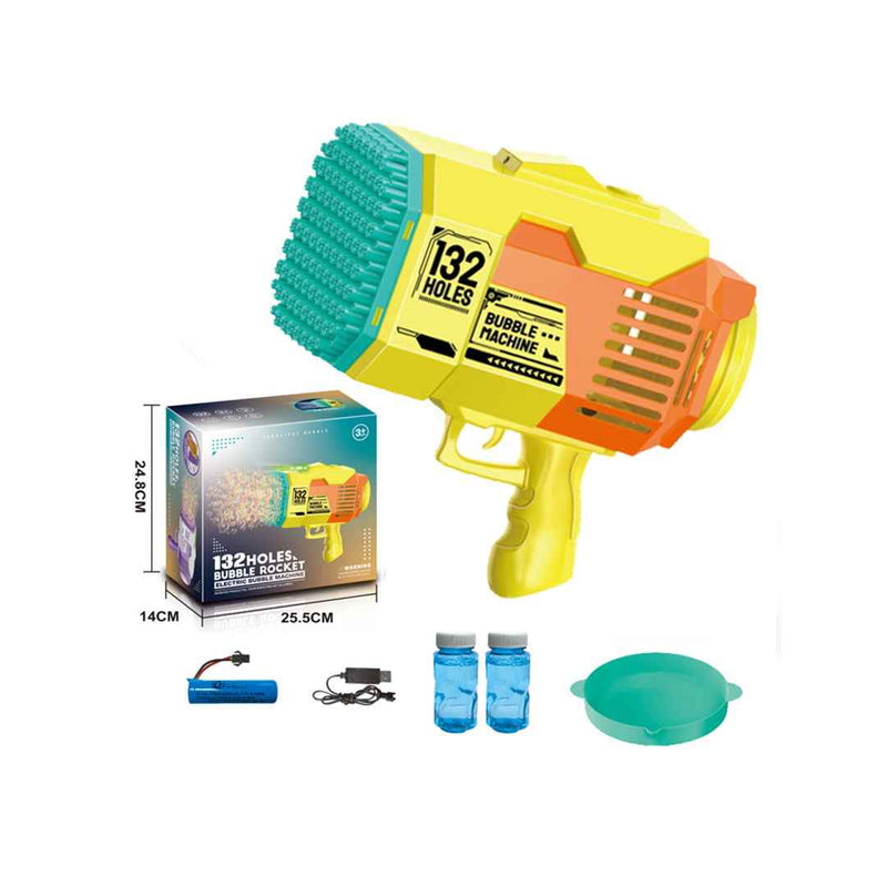 Rechargeable 3-in-1 Kids Bubble Gun Machine with LED Lights